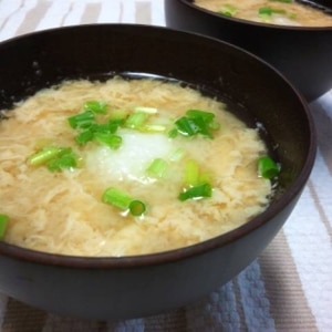 卵と山芋のとろとろ味噌汁